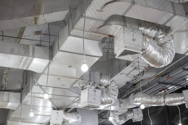 Indoor heating and ventilation ductwork